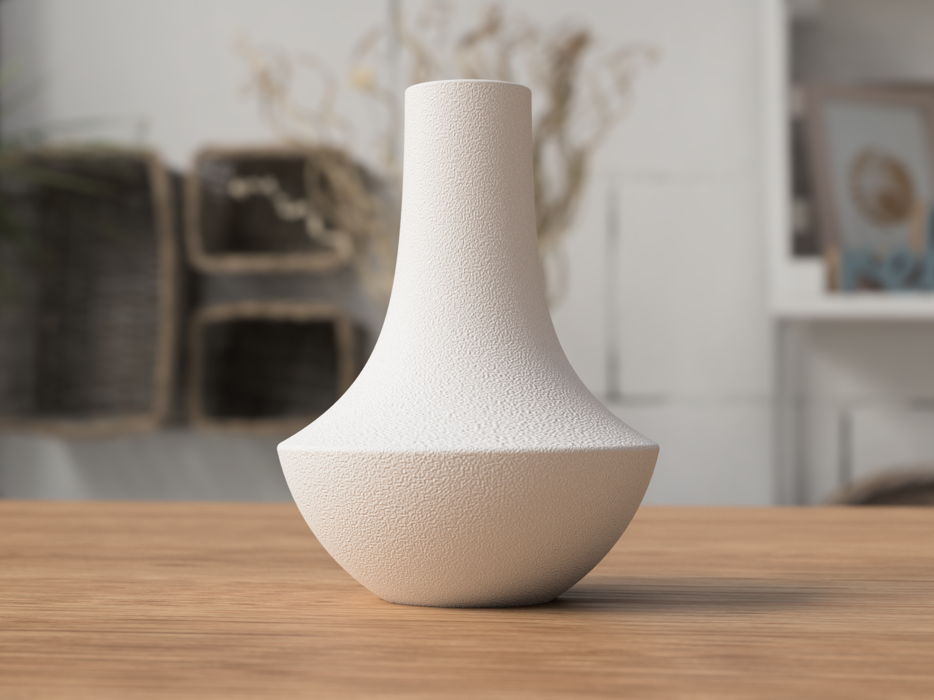 Texturierte Vase in Weiß