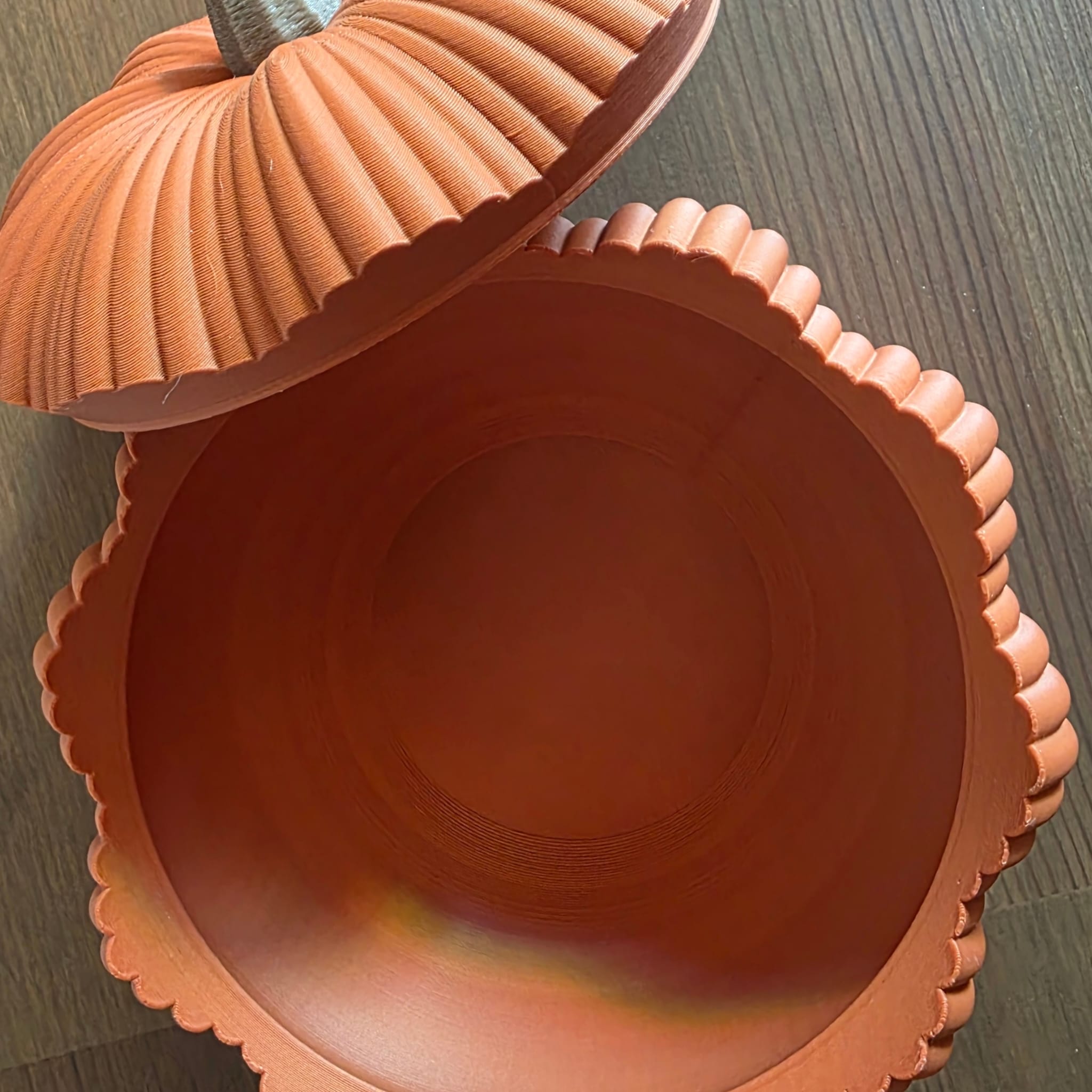 Kürbis Schale mit Deckel klein