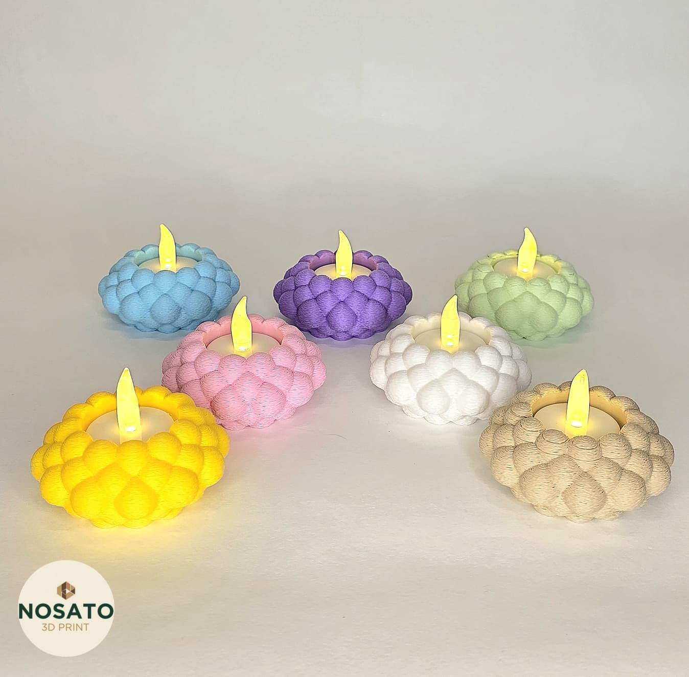 Teelichthalter Bubble texturiert