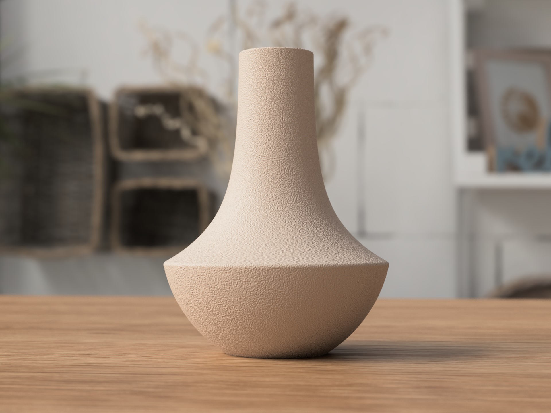 Texturierte und Japandi Vase in Cremeweiß
