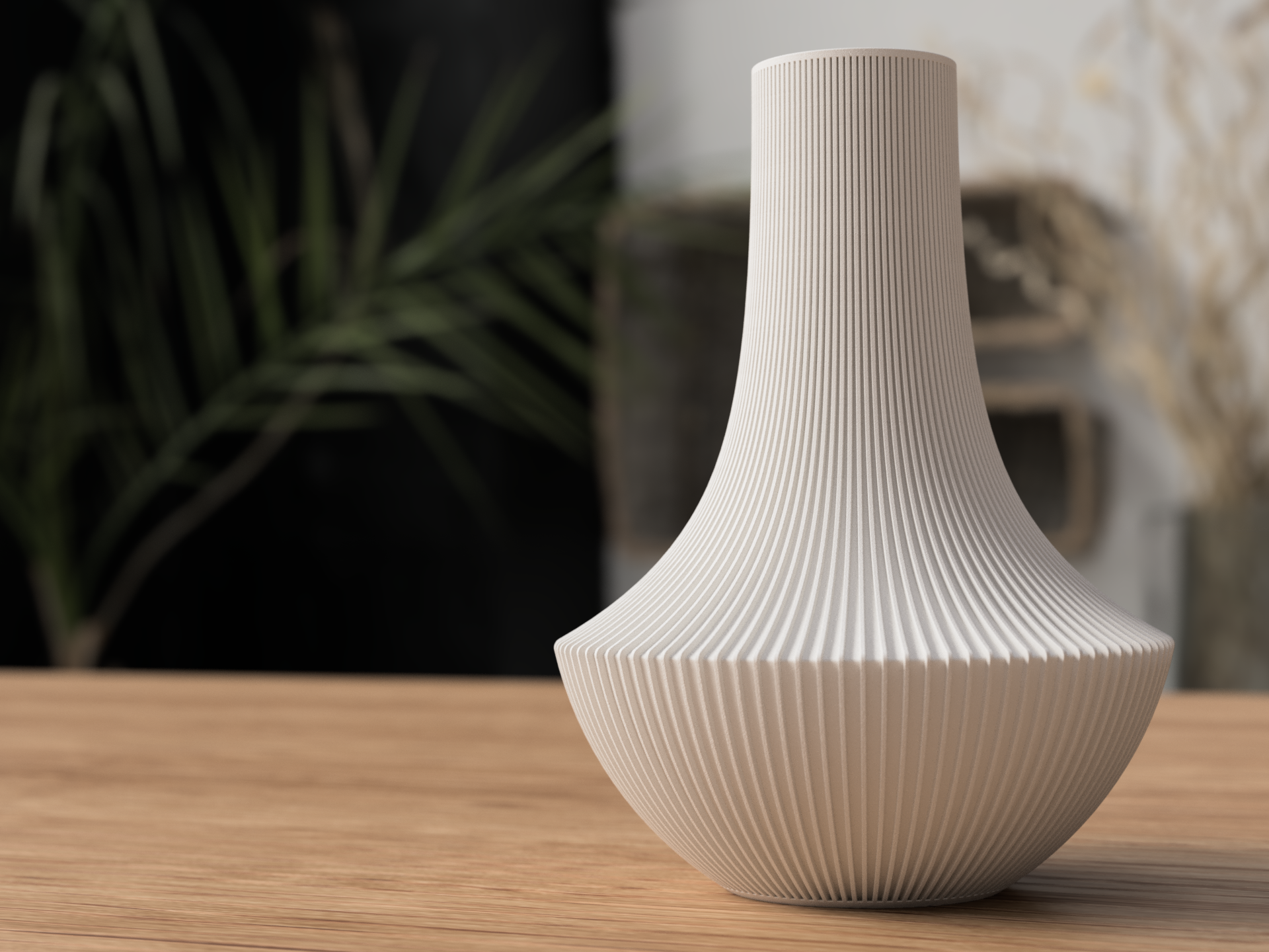 Japandi Vase in Weiß