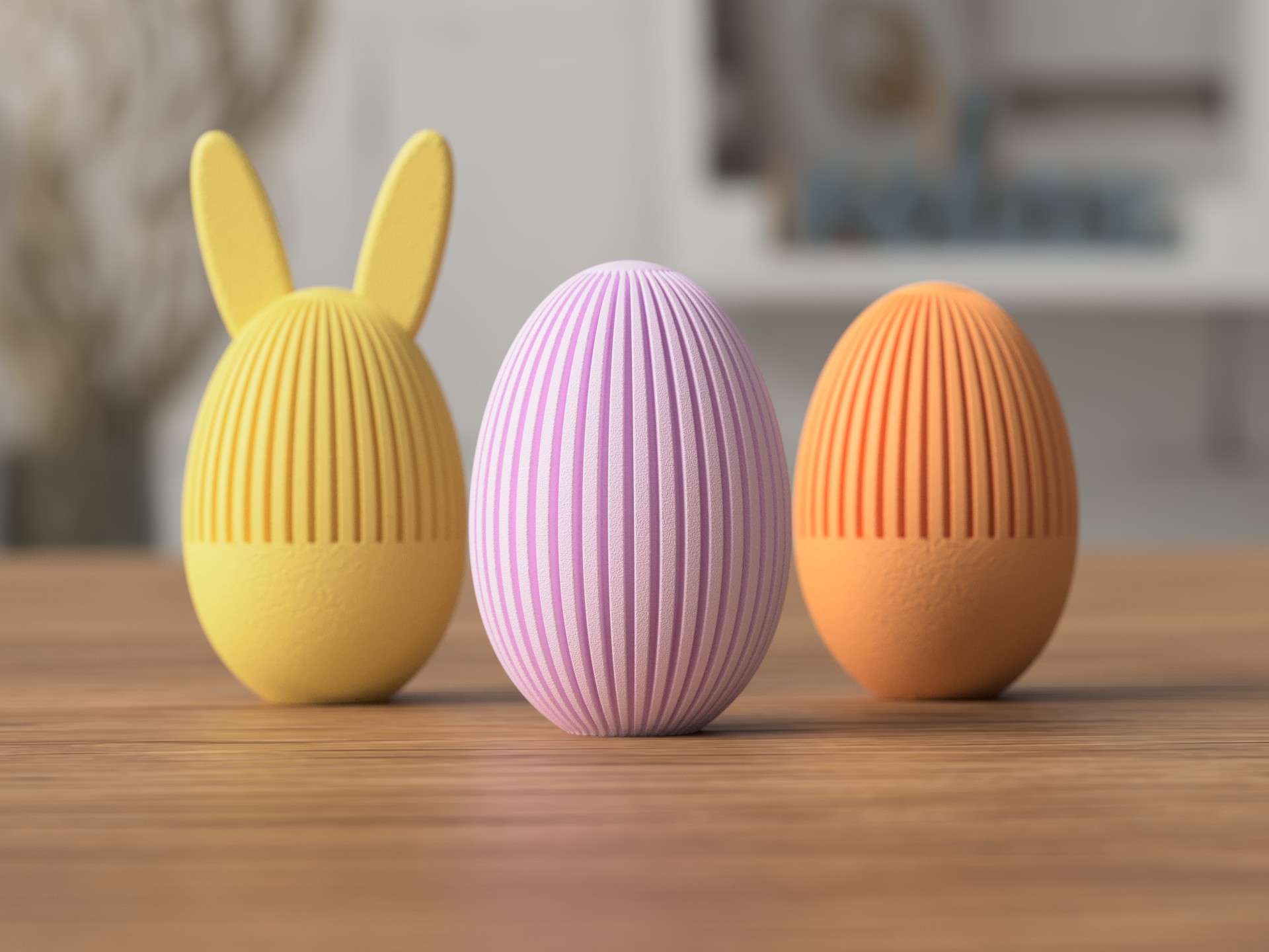 Design-Eier "Ribbed Trio"