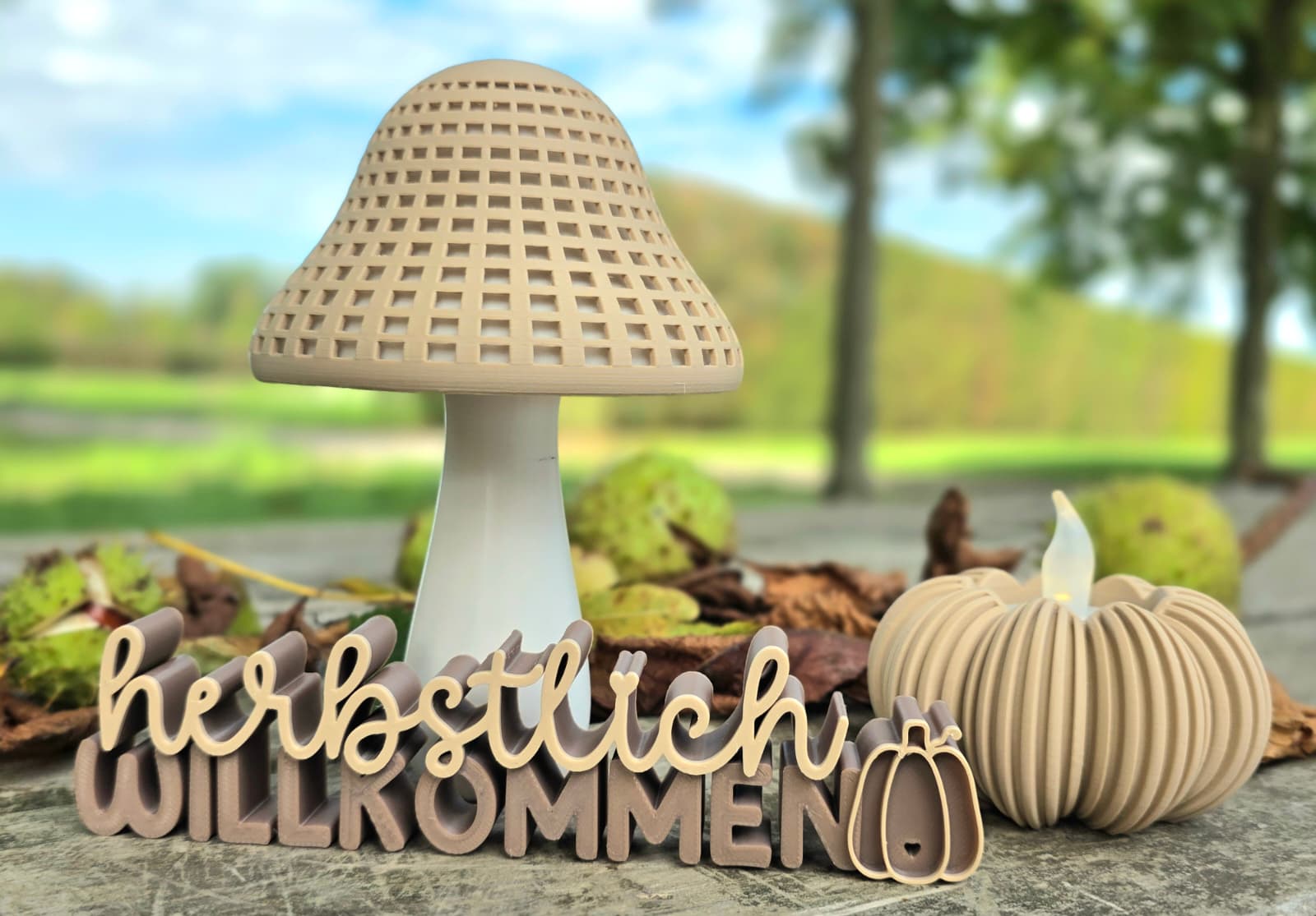 Schriftzug "herbstlich willkommen"