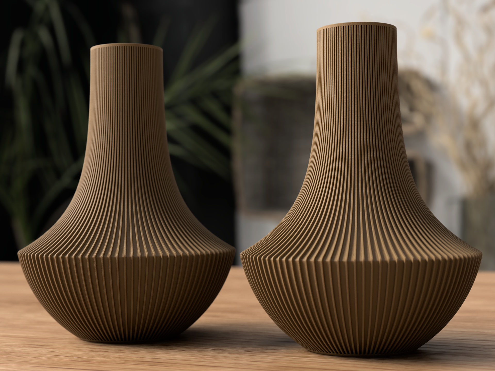 Japandi Vase in braun